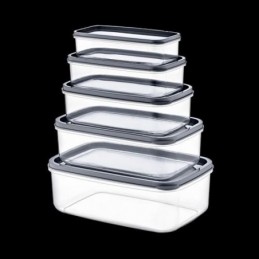 SET 5 TUPPER RECTANG GRIS...